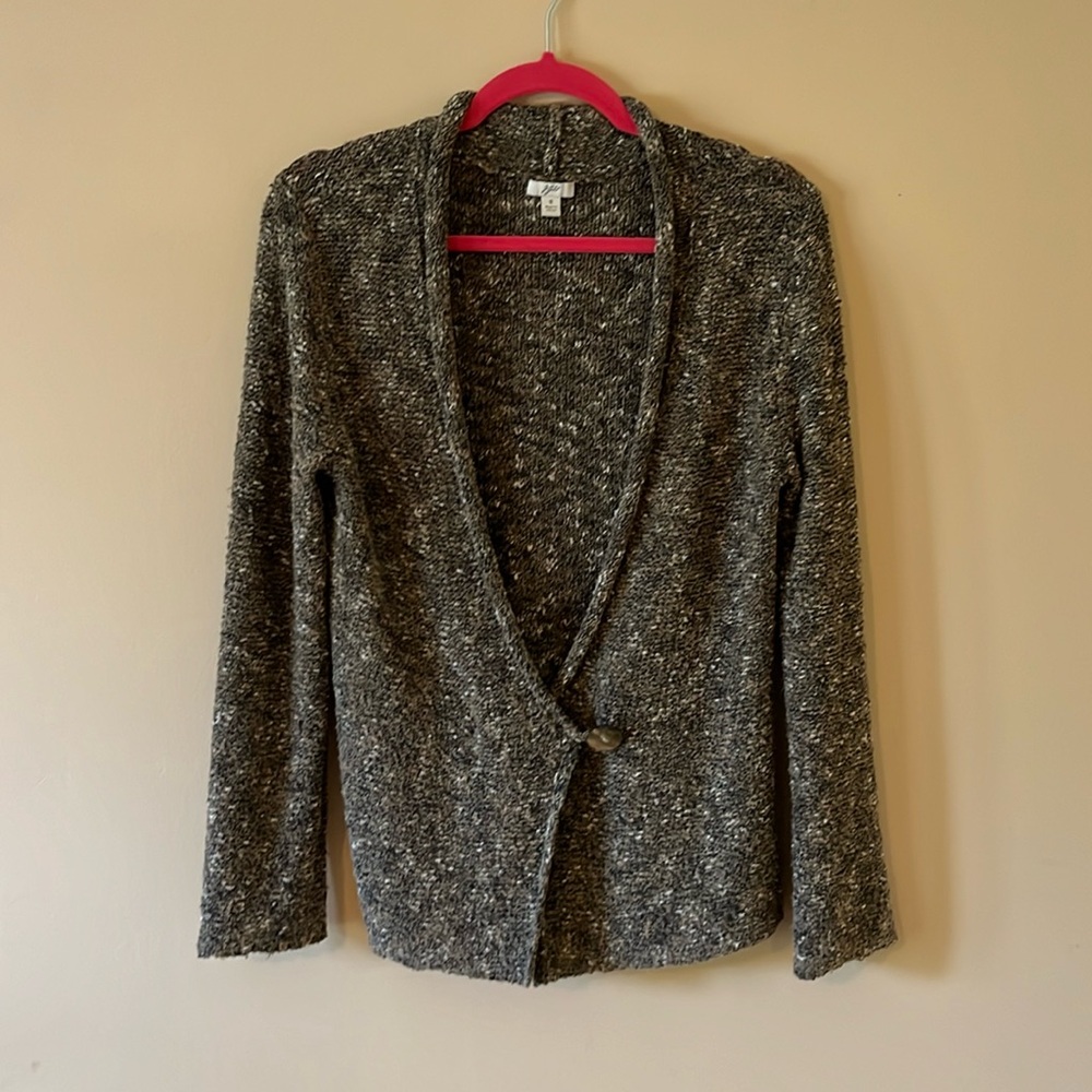 J.Jill Brown Marled CrossWrap Cardigan Size S-Fits like a Medium